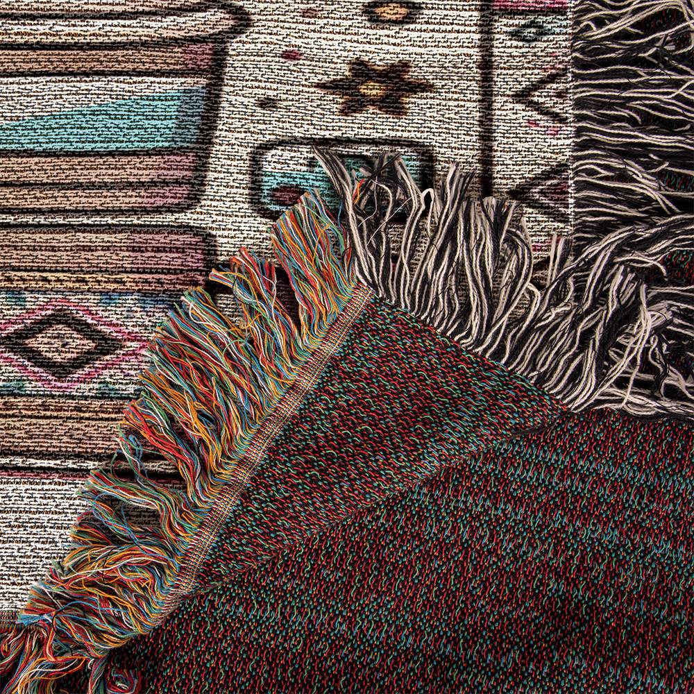 Boho Themed Camping Blanket Cute Pups