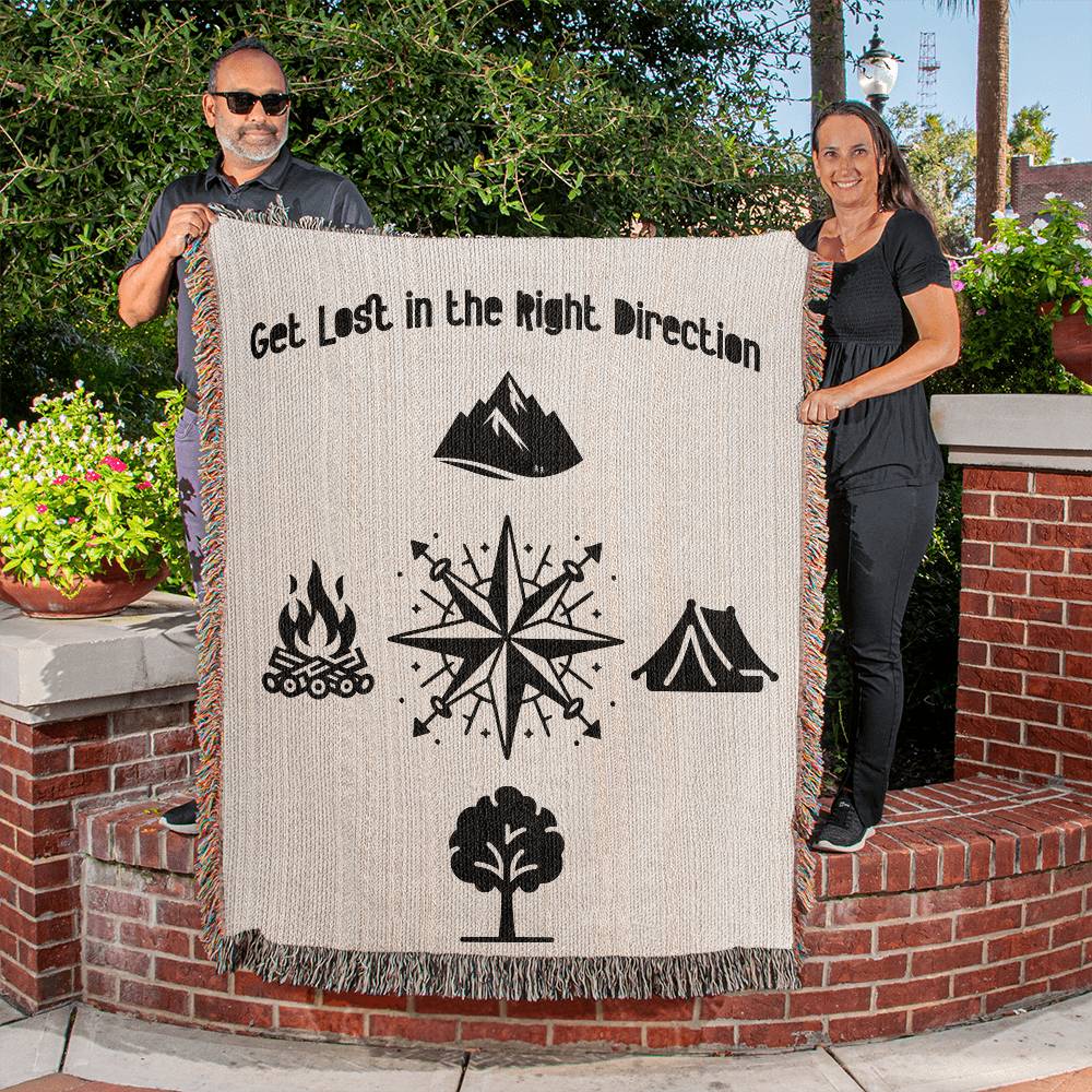 Boho Themed Camping Blanket Right Direction