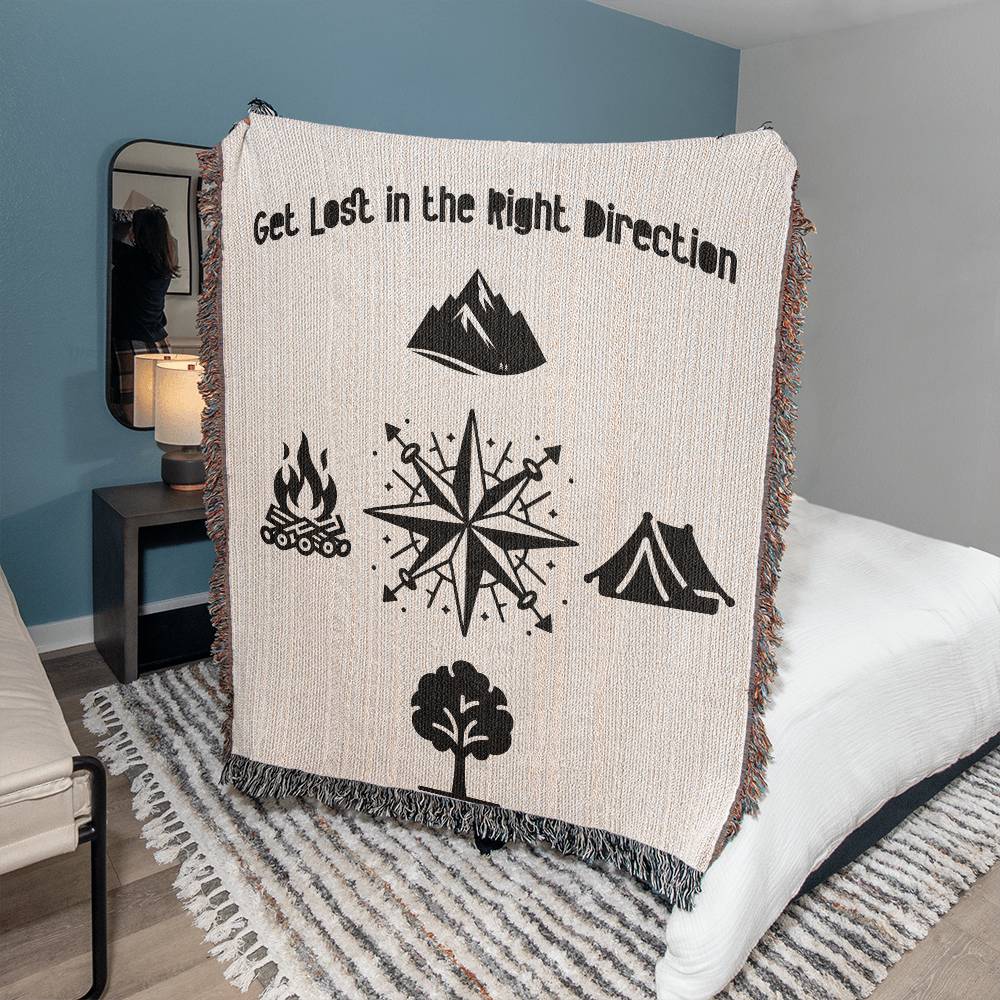 Boho Themed Camping Blanket Right Direction